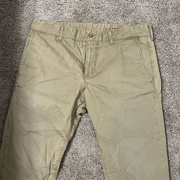 J. Lindeberg Pants Mens 34x32 DAMON Regular Fit Khaki Self Edge Twill - Picture 2 of 9